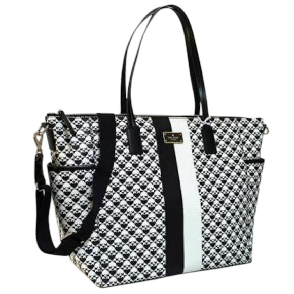 kate spade Handbags - Kate Spade Adaira Baby Shoulder/Crossbody Bag Pebbled Vinyl Spade Print Blk/Wht